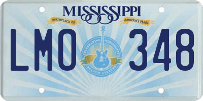 MS license plate LMO348