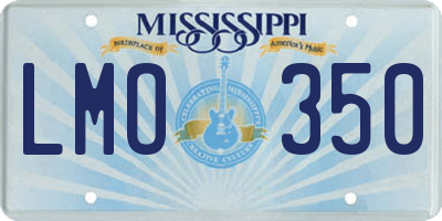 MS license plate LMO350