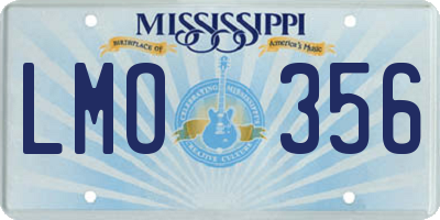 MS license plate LMO356