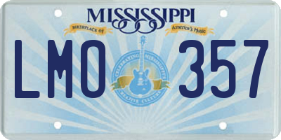 MS license plate LMO357