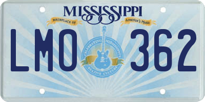 MS license plate LMO362