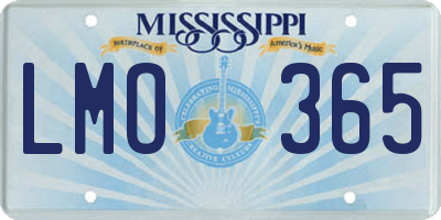 MS license plate LMO365