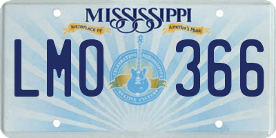 MS license plate LMO366
