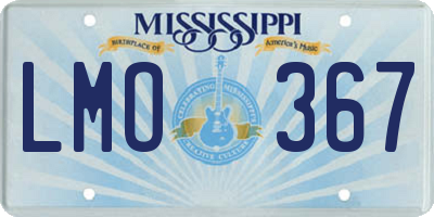 MS license plate LMO367