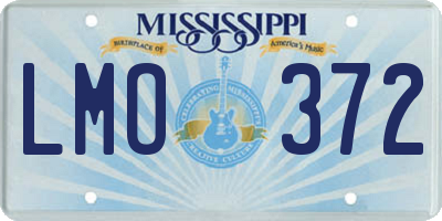 MS license plate LMO372