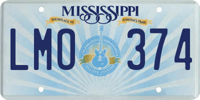 MS license plate LMO374