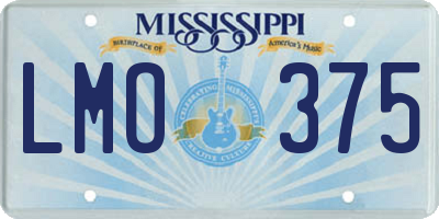 MS license plate LMO375