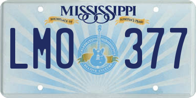 MS license plate LMO377