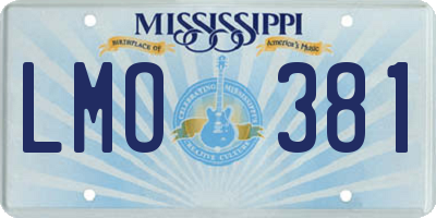 MS license plate LMO381