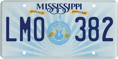 MS license plate LMO382