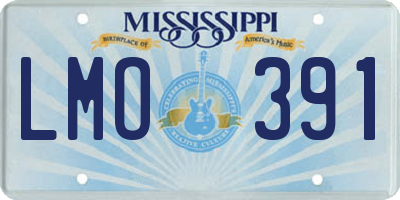 MS license plate LMO391