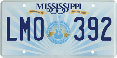 MS license plate LMO392