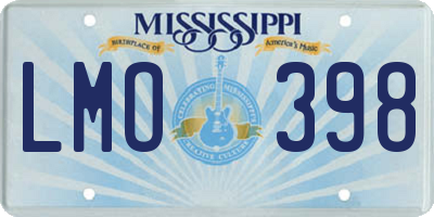 MS license plate LMO398