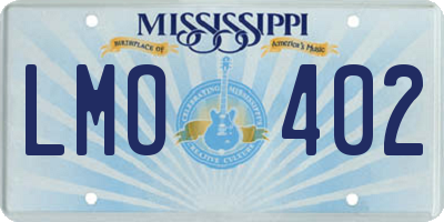 MS license plate LMO402
