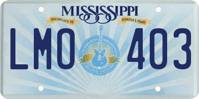 MS license plate LMO403