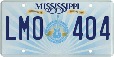 MS license plate LMO404
