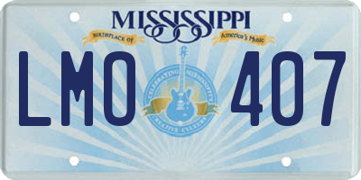 MS license plate LMO407