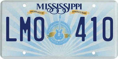 MS license plate LMO410