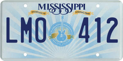 MS license plate LMO412