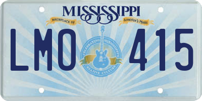 MS license plate LMO415