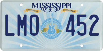 MS license plate LMO452
