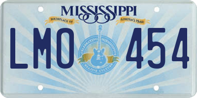 MS license plate LMO454