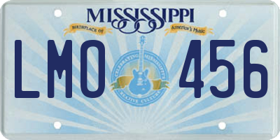 MS license plate LMO456