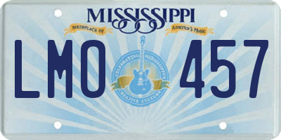 MS license plate LMO457