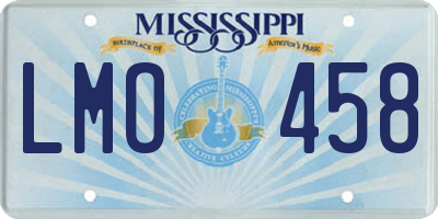 MS license plate LMO458