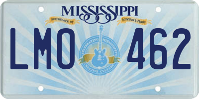MS license plate LMO462