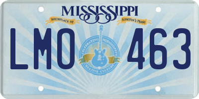 MS license plate LMO463