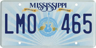 MS license plate LMO465