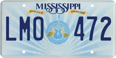 MS license plate LMO472