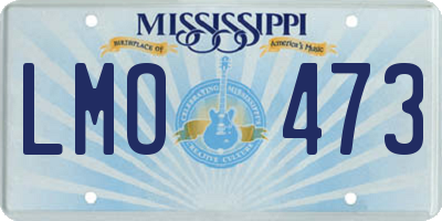 MS license plate LMO473