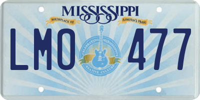 MS license plate LMO477