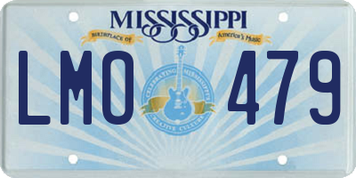 MS license plate LMO479