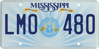MS license plate LMO480