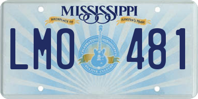 MS license plate LMO481