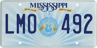 MS license plate LMO492