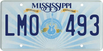 MS license plate LMO493