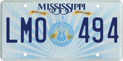 MS license plate LMO494