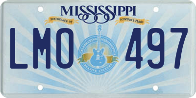 MS license plate LMO497