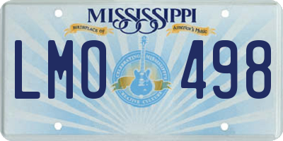 MS license plate LMO498