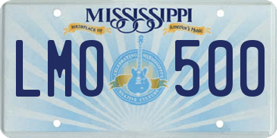 MS license plate LMO500
