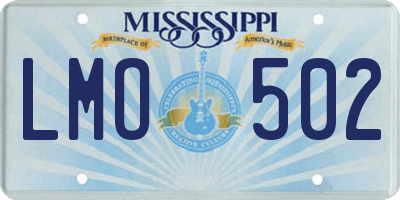 MS license plate LMO502