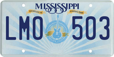 MS license plate LMO503