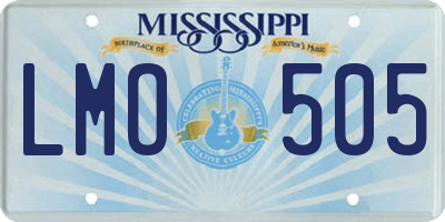 MS license plate LMO505