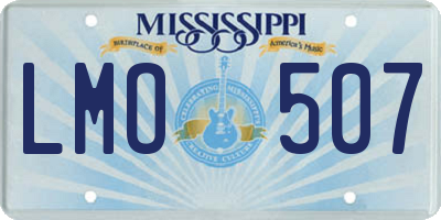 MS license plate LMO507