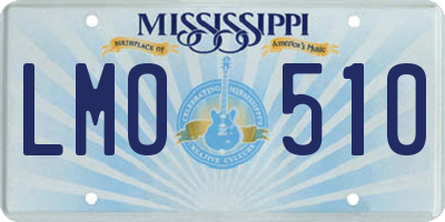MS license plate LMO510