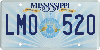 MS license plate LMO520